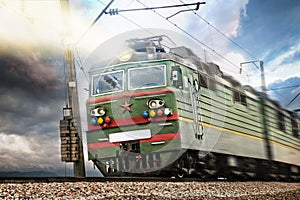 USSR electrical green train with star