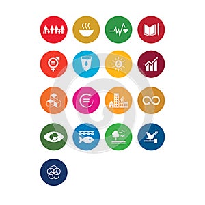 Ustainable Development Goals - the United Nations. SDG. Colorful icons.