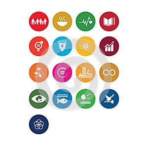 Ustainable Development Goals - the United Nations. SDG. Colorful icons. photo