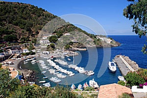 Ustica - The harbour from above