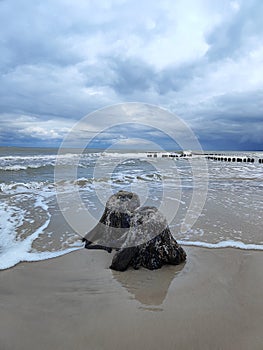 Ustka port. Nature of Baltic sea photo