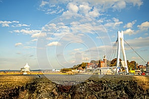 Ustka, view from the mole to swinging bridge