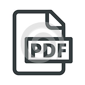 The usual icon pdf. Simple, convenient. Black and white isolated Vector illustration flat Download PDF file