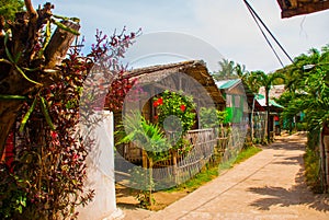 The usual local rural house in Apo island, Philippines