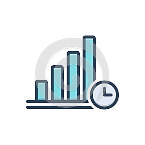 Color illustration icon for Usually, graph and bar chart photo