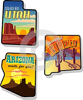 Utah, Arizona and New Mexico Travel Stickers photo