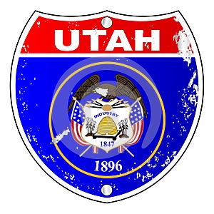 Utah Flag Icons As Interstate Sign