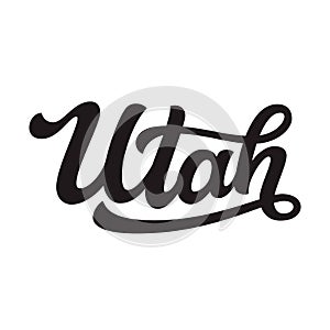 Utah. Hand drawn lettering text