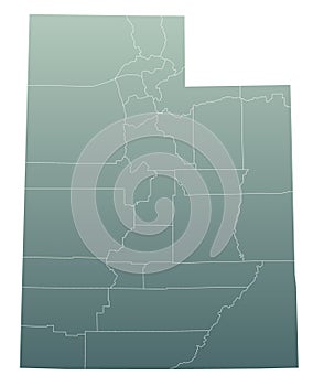 Utah map. counties map of Utah, blank Map, empty map of Utah l