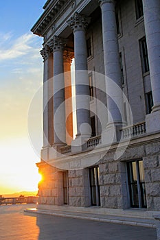 Utah State Capitol at sunset in Salt Lake City