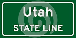 Utah state line road sign