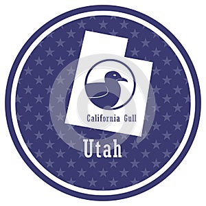 utah state map with california gull. Vector illustration decorative design