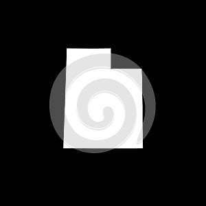 Utah State Outline Vector Minimalist White on Black Design
