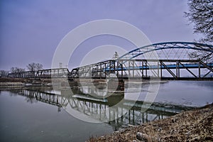 Utah Street Bridge and Historic Rail bridges crossing the Missouri River in Atchsion KS