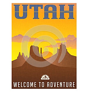 Utah travel poster or sticker