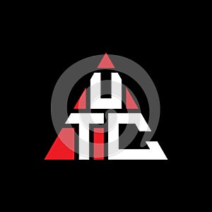 UTC triangle letter logo design with triangle shape. UTC triangle logo design monogram. UTC triangle vector logo template with red photo