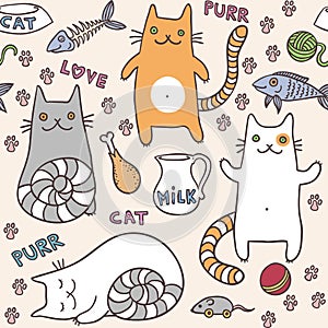 Ð¡ute cats seamless pattern