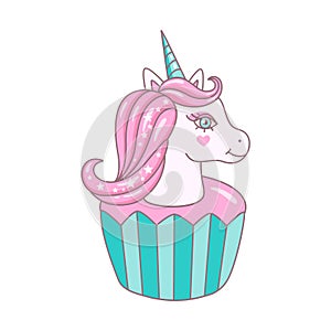 Ð¡ute unicorn. Can be used for poster, greeting card, bags, t-shirt.