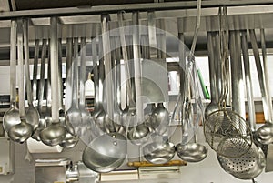 Utensils in a kitchen restaurant