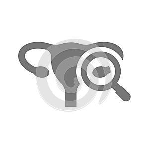 Uterus and gamete production medical test icon