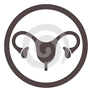 Uterus icon. Woman reproductive system. Medical symbol