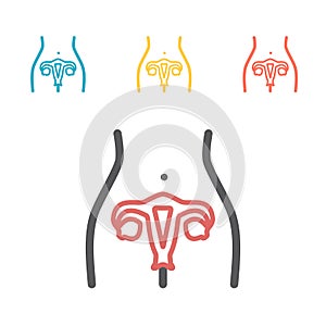 Uterus line icon. Vector sign for web graphic