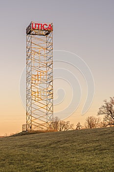 Utica City Tower Sign