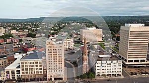 Utica, New York State, Aerial Flying, Downtown, Amazing Landscape