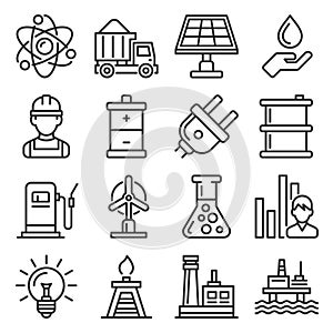 Utilities Icons Set. Electricity Water Gas Utility on White Background. Vector