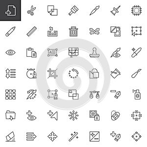 Utilities outline icons set