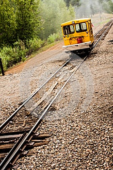 Utility Car on Train Tracks