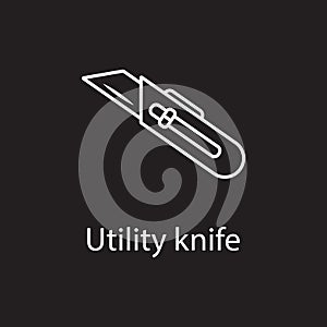 Utility knife line icon icon. Simple element illustration. Utility knife line icon symbol design from Construction collection set