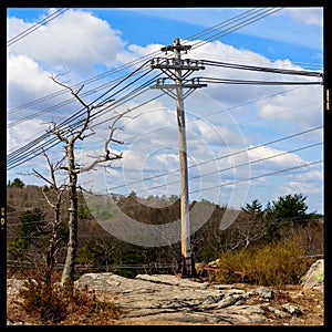 Utility pole on Castle Rock