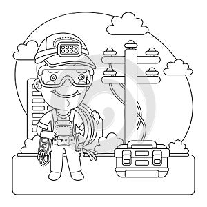 Utility Worker Coloring Page