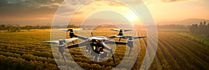 Utilize drones equipped with sensors and cameras to monitor crop health, detect diseases, and optimize planting patterns photo