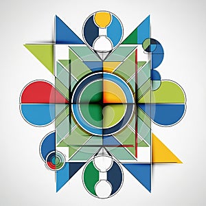 Utilizes clean lines and sharp angles, emphasizing contrast and