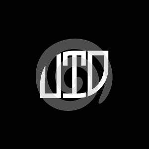 UTO letter logo design on black background. UTO creative initials letter logo concept. UTO letter design photo