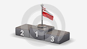 Utrecht 3D waving flag illustration on winner podium.