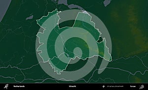 Utrecht highlighted, Netherlands. Physical