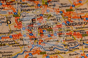 Utrecht, Netherlands on a road ma