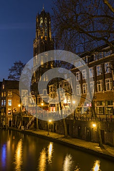 Utrecht at Night Gaardbrug and Church