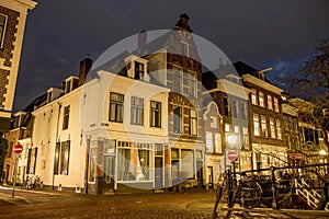 Utrecht Oudegracht Canal Houses at Night