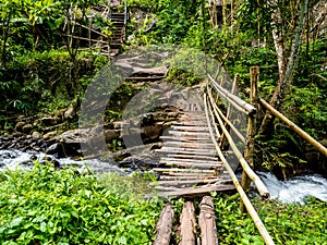 Uttaradit Province, Thailand - July, 24, 2023 : view along the way of Phu Soi Dao National Park, north of Thailand.