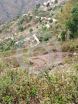 Uttarakhand hill area Dirt track
