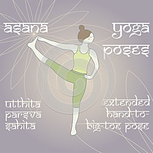 Utthita Parsva Sahita. Extended Hand-To-Big-Toe Pose.