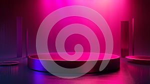 Neon Pink Product Display Platform