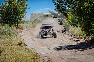 UTV, 4x4 off-road vehicle on competition in summer