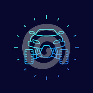 UTV icon, front view, linear design