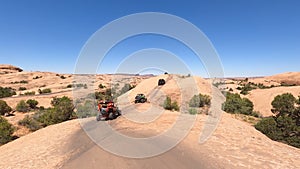 UTV off road recreation rock trail Moab Utah Jeeps POV 4K