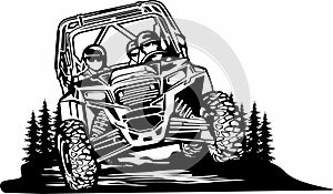 UTV offroading social club logo design vector